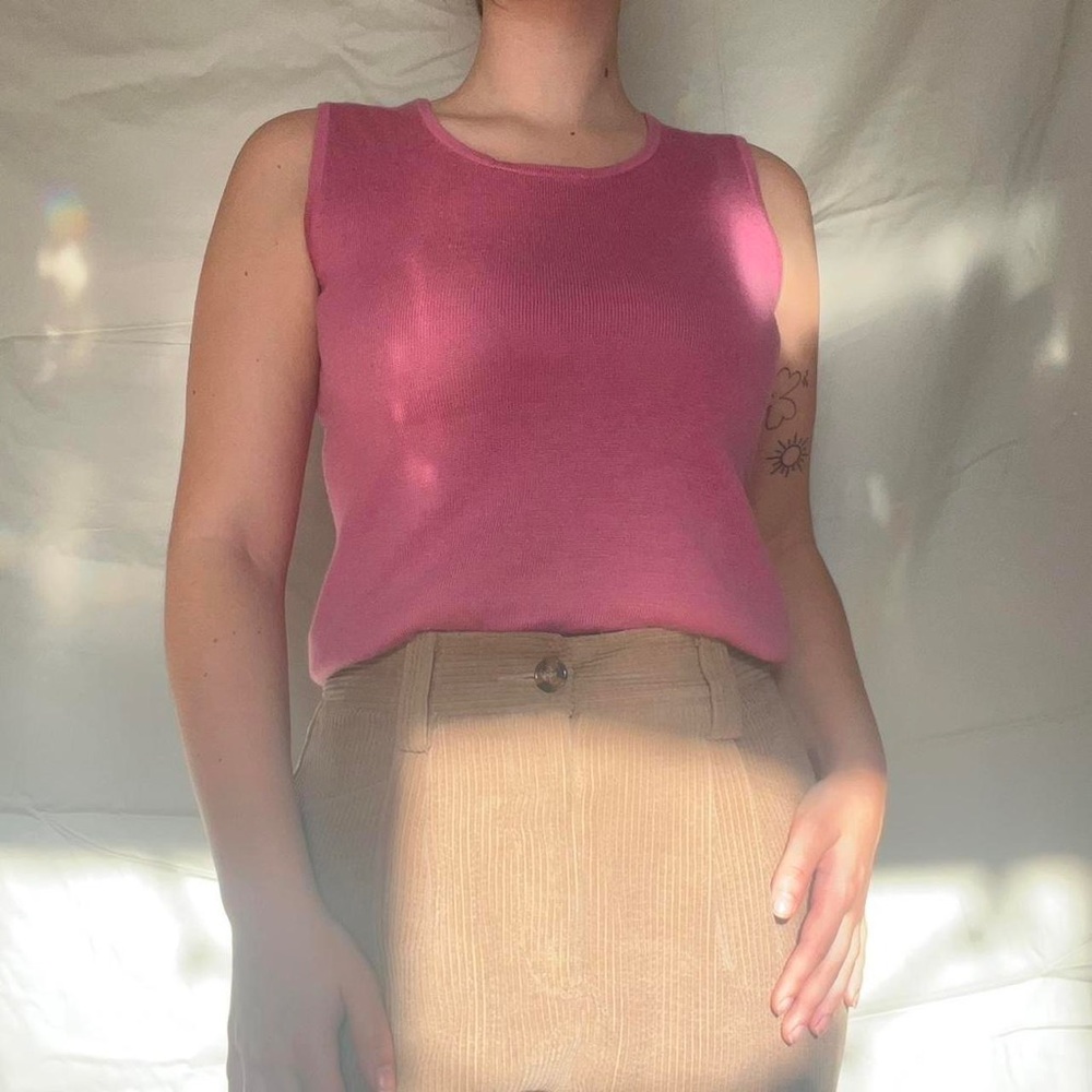 Pink sweater vest
